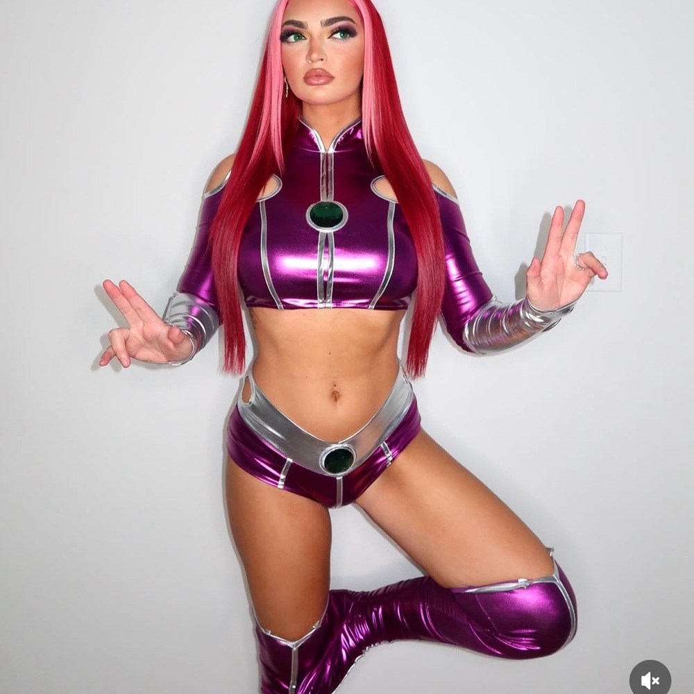 Starfire cosplay teen titans go alien Halloween costume size M - Picture 6 of 8